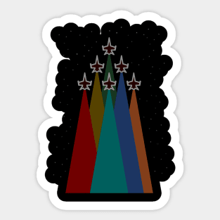 Cool and Colorful Spaceship T-Shirt Sticker